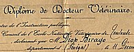 Diplome de Docteur vétérinaire 22 juin 1934.
